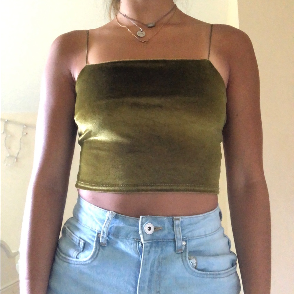 Velvet spaghetti strap cami